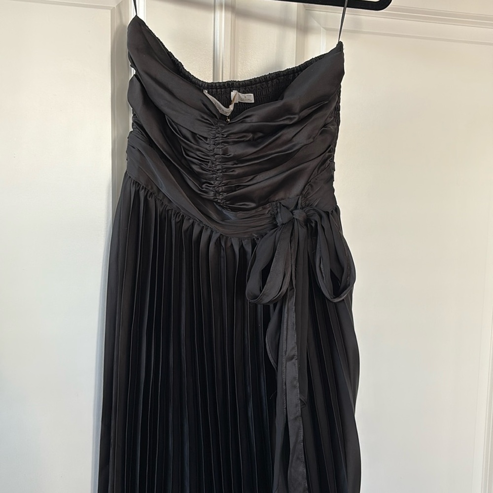 Bishop + Young Elegant Black Ava Strapless Sweetheart Neckline Dress - S